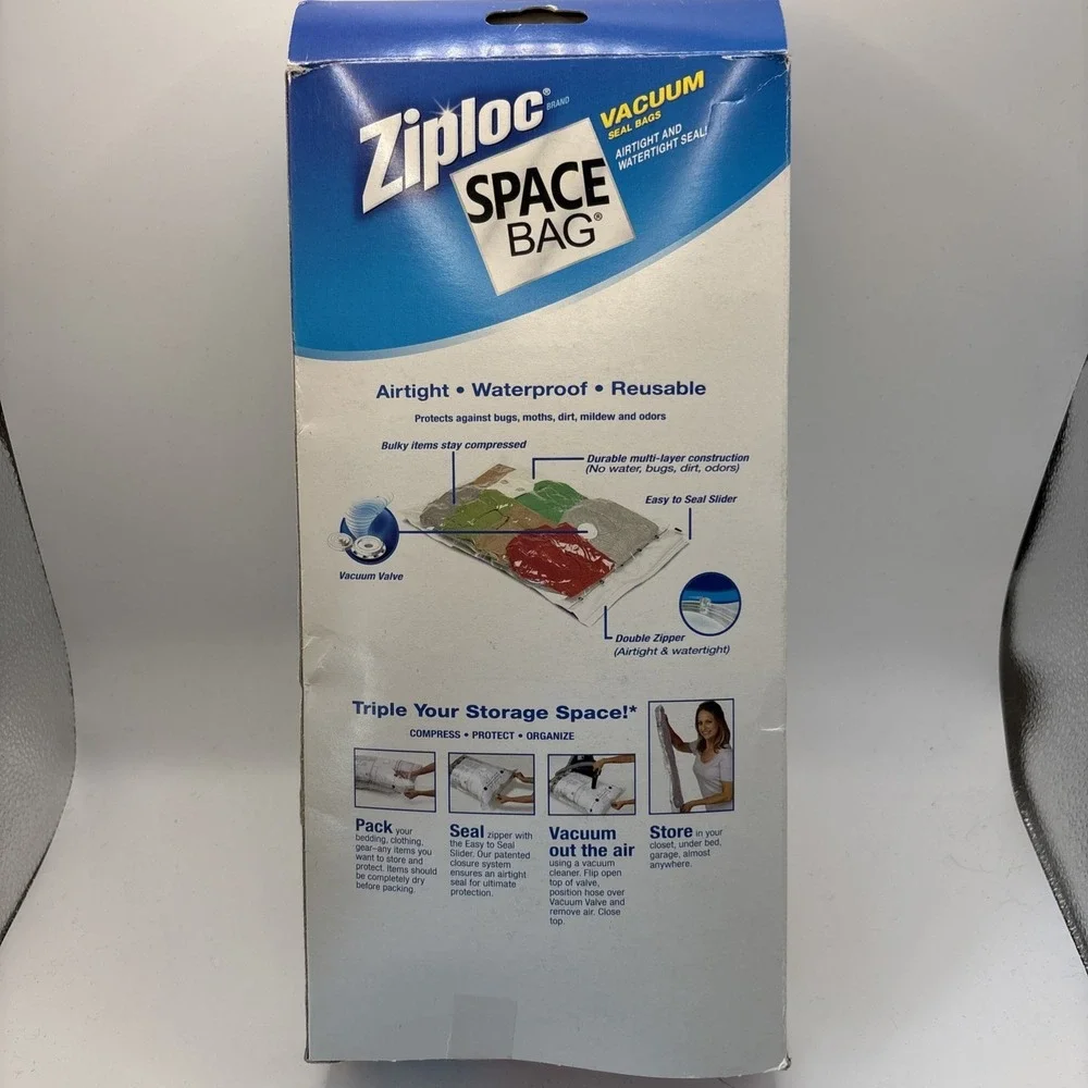 Ziploc Space‎ Bag Vacuum Seal Combo 1 Med 1 Large 1 XL 3x the Storage